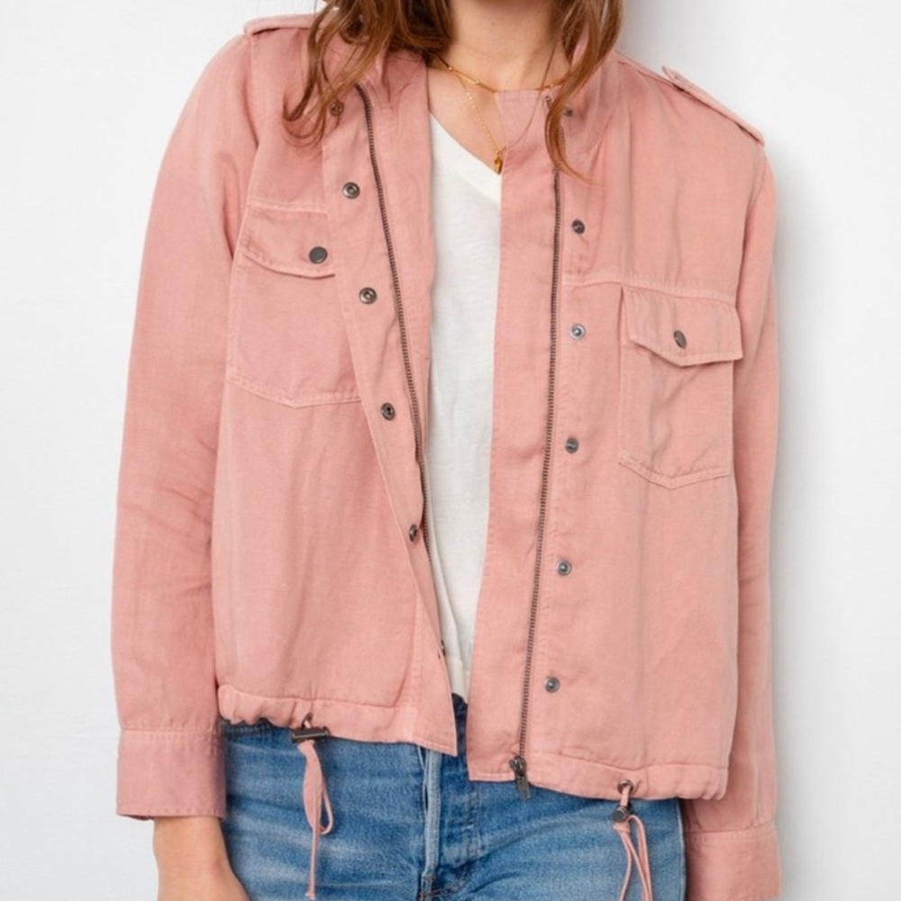 SOLD 💟 RAILS Collins Utility Linen Blend Jacket in Rose Dust Size Small - Picture 1 of 16